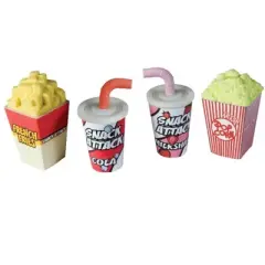 Fun & Functional! Snack Attack Scented Sharpeners & Erasers (8-Pack)