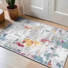 World Rug Gallery Contemporary Vibrant Abstract Design Area Rug:  Indoor Runner,  Low Pile,  Stain-Resistant