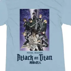 Attack On Titan Season 4 Final Season Artwork Crew Neck Short Sleeve Celadon Women's Night Shirt