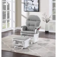 Suite Bebe Madison Glider & Ottoman - White/Oyster