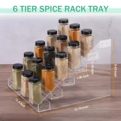 Unique Bargains Acrylic Seasoning Kitchen Countertop Cabinet Pantry Cupboard Spice Rack Clear