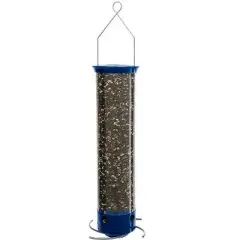 Droll Yankees Whipper Bird Feeder, Wild Bird, 5 lb Polycarbonate Tube 4 ports, 8.75"L x 8.75"W x 28"H