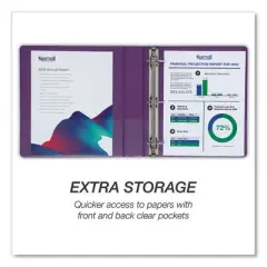 Samsill Durable D-Ring View Binders, 3 Rings, 2" Capacity, 11 x 8.5, Blueberry/Blue Coconut/Dragonfruit/Purple, 4/Pack