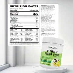NaturalSlim Metabolic Protein C-Plus Vanilla Whey Protein Shake Powder, 10 Servings