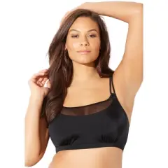 Swimsuits for All Women&rsquo;s Plus Size Loop Strap Mesh Bikini Top