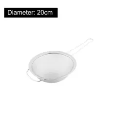 Unique Bargains Stainless Steel Fine Oil Mesh Colander Flour Sieve 8" Dia Strainers Silver Tone