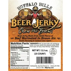 Buffalo Bills 12.5oz Premium Beer Beef Jerky Strips (25 jerky strips marinated in Honey Brown Ale)