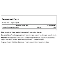 Swanson Calcium Citrate 200 mg 60 Capsules