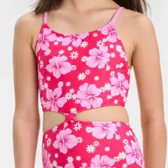 Girls' Simply Hibiscus One Piece Swimsuit - art class&trade; Pink