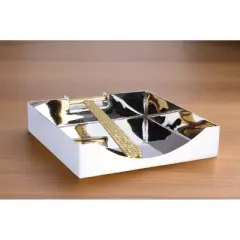 Classic Touch Square Napkin Holder with Mosaic Design - 7"L
