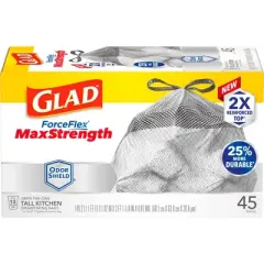 Glad ForceFlex MaxStrength Drawstring Odor Shield Trash Bags - 13gal - 45ct