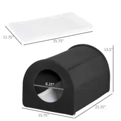 Akoasm Portable And Waterproof Cat House & Shelter With Heated Dome For Winter-Black