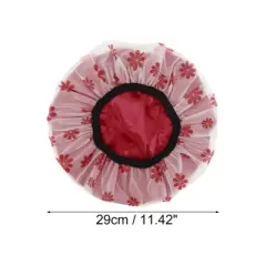 Unique Bargains Women Durable Snowflake Shower Cap Red 1 Pc