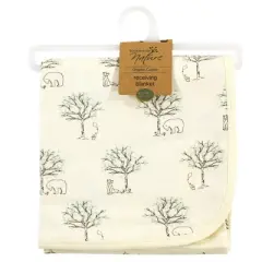 Touched by Nature Baby Organic Cotton Swaddle, Receiving and Multi-purpose Blanket, Birch Trees, One Size