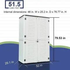4.17 ft. W x 2.42 ft. D Durable Resin Double layered Storage Shed, Weather-Resistant Outdoor Storage Cabinet for Home, Patio and Garage