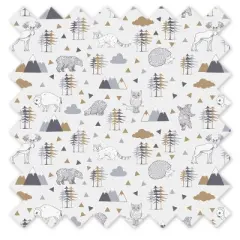 Bacati - Woodlands Gray/Beige Neutral Cotton Crib/Toddler Neutral Cotton Crib Skirt