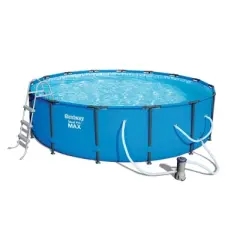 Bestway 15ft x 42in Steel Pro Max Round Frame Above Ground Pool with Accessories