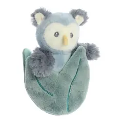 ebba Small Ollie Owl Pocket Peekers Playful Baby Stuffed Animal Blue 5.5"