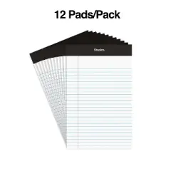 TRU RED Notepad 5" x 8" Narrow Ruled White 50 Sheets/Pad Dozen Pads/Pack (TR57338)