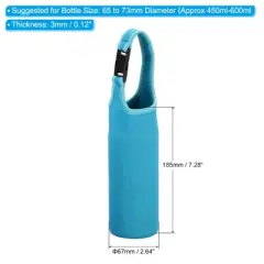 Unique Bargains Neoprene Insulated Removable Shoulder Straps Water Bottle Sling Bag 2.64"x7.28"
