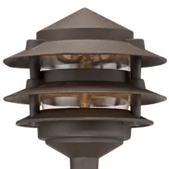 John Timberland Three-Tier Pagoda 11" High Bronze LED Path Lights Set of 2