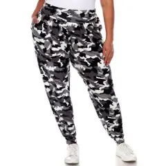 Plus Size Camo Harem Pants - White Mark