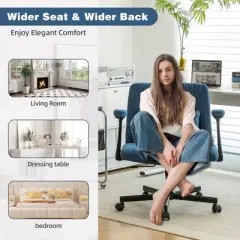 KTMBDW Classic Velvet Padded Mid-Back Height Adjustable Office Computer Desk Chair with Armrest