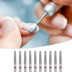 Unique Bargains Acrylic Nails Emery Nail Drill Bits Set 3/32" Red 10 Pcs