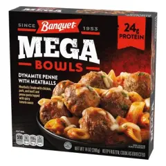 Banquet Mega Bowls Frozen Dynamite Penne & Meatballs - 14oz