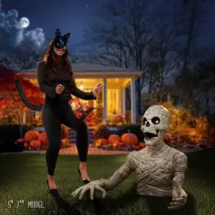 BOO BOX 36"  Groundbreaking Mummy - Scary Outdoor Halloween Decorations for Porch or Yard