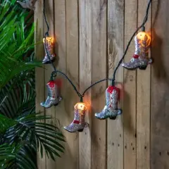 Northlight Cowboy Boots Indoor Outdoor Patio Light Set - 6' Green Wire - 10ct