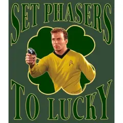 Junior's Star Trek: The Original Series St. Patrick's Day Captain Kirk Set Phasers to Lucky Festival Muscle Tee