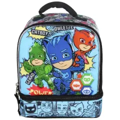 PJ Masks Comic Book 3-D Character Dual Compartment Insulated Lunch Bag Tote Multicoloured