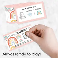 Big Dot of Happiness Hello Rainbow - Boho Baby Shower and Birthday Party Game Scratch Off Cards - 22 Count