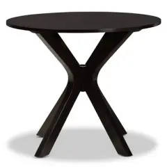 35" Kenji Wide Round Wood Dining Table - Baxton Studio