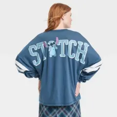 Women's Stitch Collegiate Long Sleeve Jersey Graphic T-Shirt - Blue