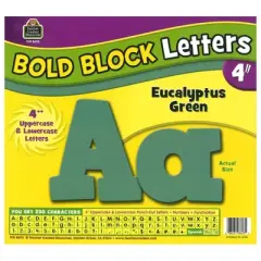 Teacher Created Resources&reg; Eucalyptus Green 4" Bold Block Letters Combo Pack