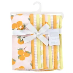 Hudson Baby Infant Girl Cotton Flannel Burp Cloths Bundle, Citrus Orange, One Size