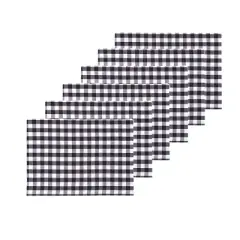 C&F Home Ashford Black Placemats Set of 6, 13" x 19"