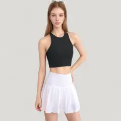 Anna-Kaci Active Women's High Neck Racerback Athletic Top with Contoured Seam Details