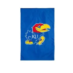 Evergreen NCAA University of Kansas Applique House Flag 28 x 44 Inches Outdoor Decor for Homes and Gardens