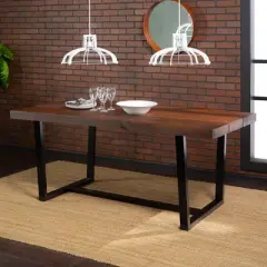 72" Modern Farmhouse Solid Wood Distressed Plank Top Dining Table - Saracina Home