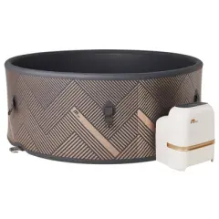 MSpa Mono Round DWF Bubble Spa with Thermal Cover 245 Gal 138 Electric 110 Volt AC Inflatable Hot Tub