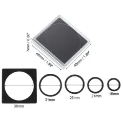 Unique Bargains Square Coin Snap Holder with Foam Gasket 1.89 x 1.89 x 0.26 inch 24 Pcs Clear Black