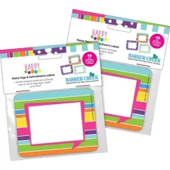 2pk 45ea Happy Self-Adhesive Name Tag Labels - Barker Creek: School & Desk Teacher Supplies, 90 Pieces, All Ages