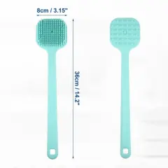Unique Bargains Soft Silicone Bath Brush Non-Slip Back Scrubber with Long Handle for Men and Women