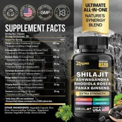 Zoyava Shilajit All in One Supplement - ShilaStngth, 120ct