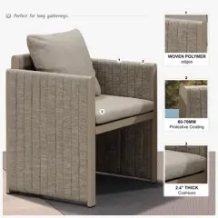 PURPLE LEAF Patio Dining Furniture Set Modern Outdoor Furniture Set Aluminum Dining Table and Chairs