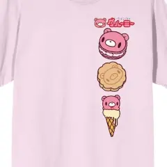 Gloomy Bear Sweets Crew Neck Short Sleeve Cradle Pink Women's T-shirt