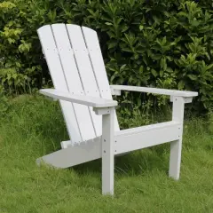 Lakeside Faux Wood Adirondack Outdoor Portable Chair White - Merry Products